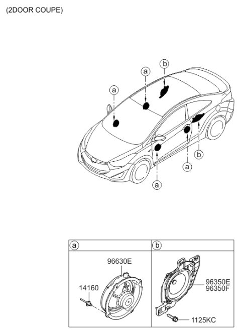 2014 Hyundai Elantra Korean made Speaker Diagram 2