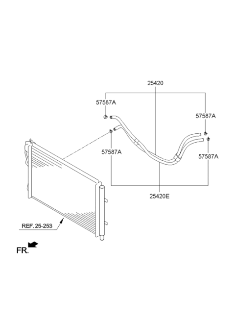 2014 Hyundai Elantra Oil Cooling Hose Assembly Diagram for 25420-3X600