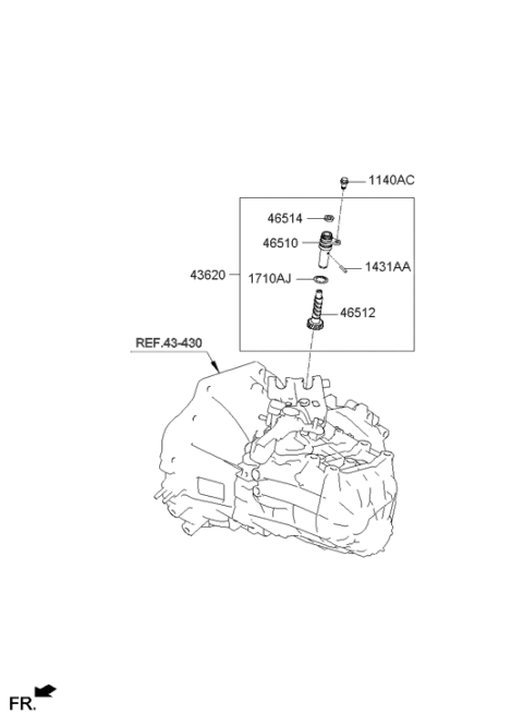 2014 Hyundai Elantra Gear-Speedometer Driven Diagram for 43624-28050
