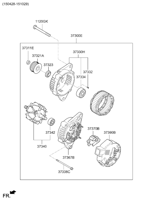 2014 Hyundai Elantra Korean made Alternator Diagram 5