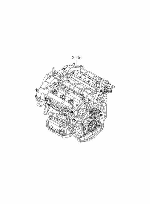 2009 Hyundai Santa Fe Old Body Style Sub Engine Assy Diagram 2