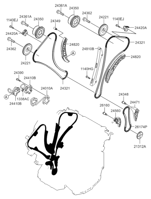 2009 Hyundai Santa Fe Old Body Style Camshaft & Valve Diagram 2