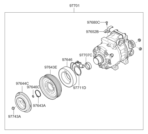 2007 Hyundai Santa Fe Air conditioning System-Cooler Line Diagram 4