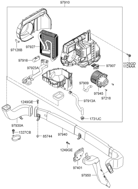 2007 Hyundai Santa Fe Resistor Assembly-Blower Diagram for 97907-2B100