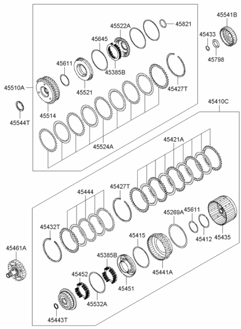 2009 Hyundai Santa Fe Old Body Style Transaxle Clutch - Auto Diagram 5