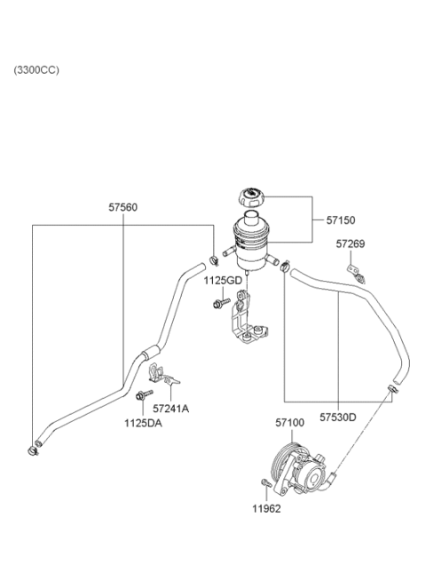 2009 Hyundai Santa Fe Old Body Style Power Steering Oil Pump Diagram 2