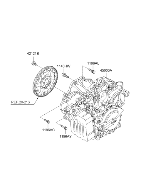 2009 Hyundai Santa Fe Old Body Style Transaxle Assy-Auto Diagram 3