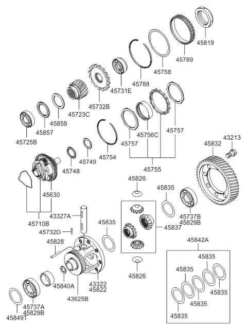 2009 Hyundai Santa Fe Old Body Style Transaxle Gear - Auto Diagram 7