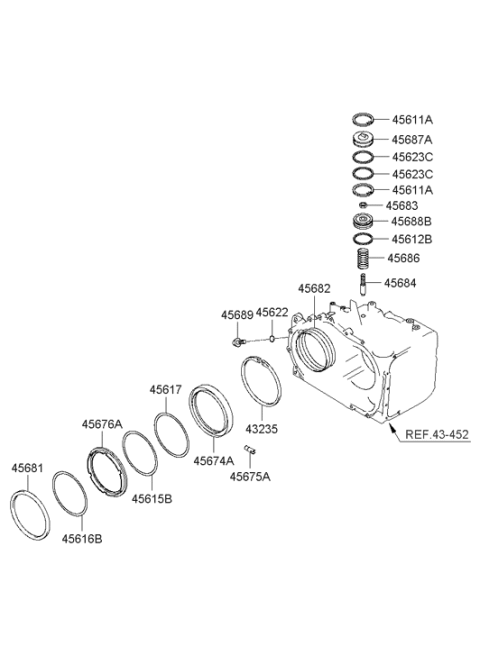 2009 Hyundai Santa Fe Old Body Style Transaxle Brake-Auto Diagram 3