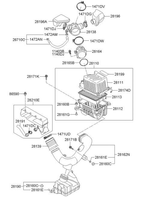 2009 Hyundai Santa Fe Insulator Diagram for 28160-35510