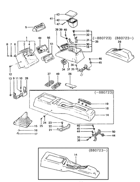 1988 Hyundai Excel Console-Main Diagram for 84621-21250-AM