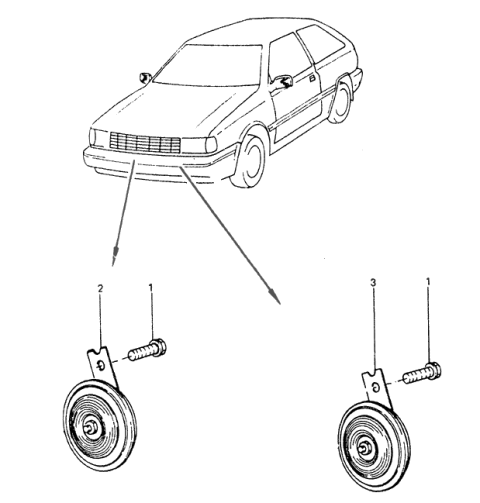 1989 Hyundai Excel High Pitch Horn Assembly Diagram for 96620-11200