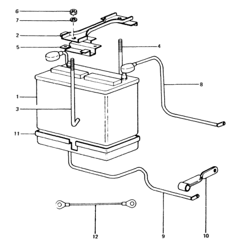 1986 Hyundai Excel Battery Cable Assembly Diagram for 37210-21002
