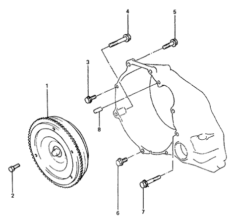1986 Hyundai Excel Torque Converter Assembly Diagram for 45100-21720