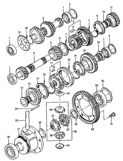 1989 Hyundai Excel Differential Case Diagram for 43322-21000