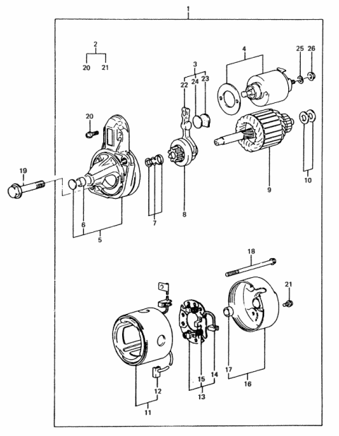 1989 Hyundai Excel Brush-Starter Diagram for 36155-11120