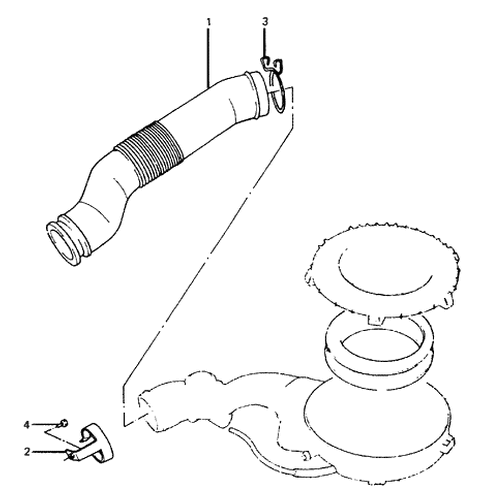 1988 Hyundai Excel Air Duct Assembly Diagram for 28210-21100