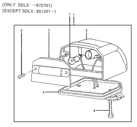 1985 Hyundai Excel License Lamp Sealing Right Diagram for 92550-21050
