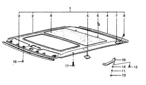 1988 Hyundai Excel Head Lining Diagram 2