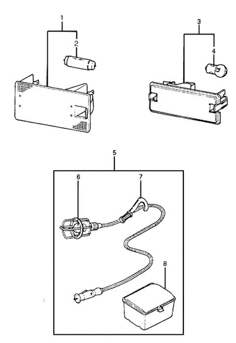 1986 Hyundai Excel Luggage Compartment Lamp Assembly Diagram for 92620-21000