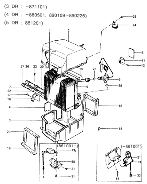 1989 Hyundai Excel Expansion Valve Diagram for 97623-21000