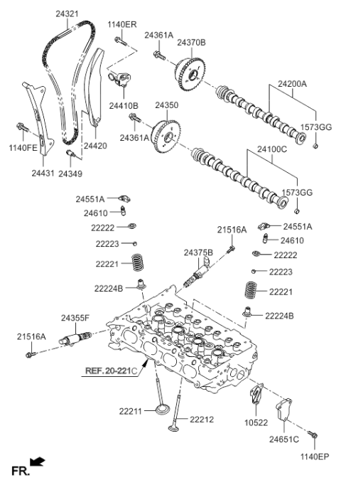 2018 Hyundai Tucson Camshaft & Valve Diagram 2