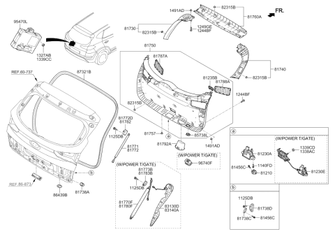 2018 Hyundai Tucson Handle Assembly-Tail Gate Pull Diagram for 81792-D3000-TRY