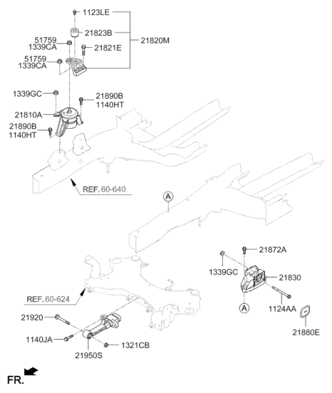 2018 Hyundai Tucson Engine & Transaxle Mounting Diagram 2