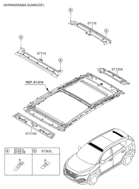 2018 Hyundai Tucson Roof Panel Diagram 2