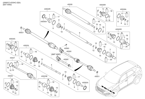 2018 Hyundai Tucson Drive Shaft-Front Diagram 2