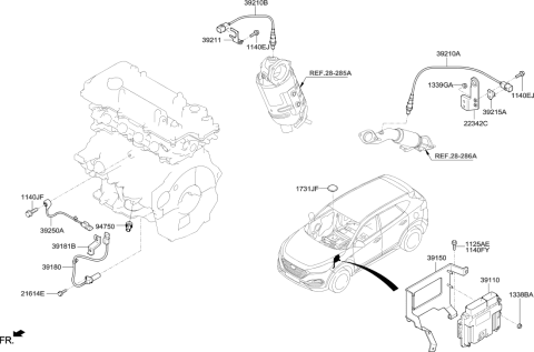 2016 Hyundai Tucson Bracket-CKP Diagram for 39181-2B010