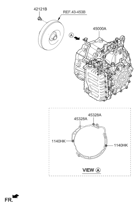 2018 Hyundai Tucson ATA & Torque Converter Assembly Diagram for 45000-26577