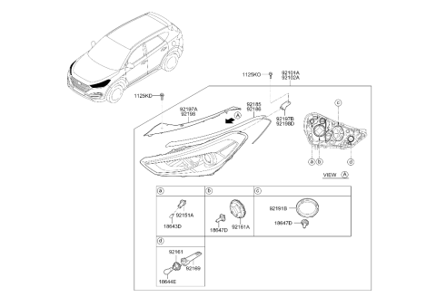 2017 Hyundai Tucson Front Position Lamp Socket Diagram for 92161-D3050