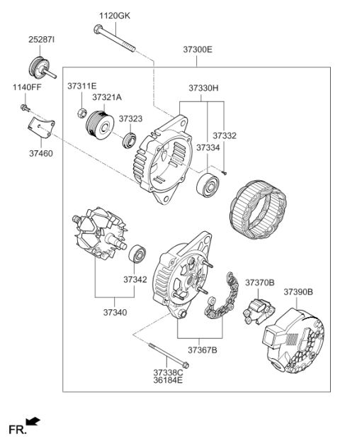 2018 Hyundai Tucson Generator Rectifier Assembly Diagram for 37360-2E800