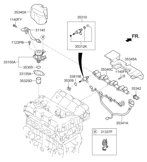 2016 Hyundai Tucson Harness-INJECTOR & High PRESSU Diagram for 35341-2GGA1