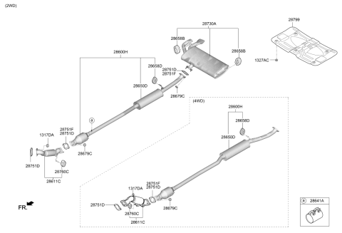 2018 Hyundai Tucson Muffler & Exhaust Pipe Diagram 3
