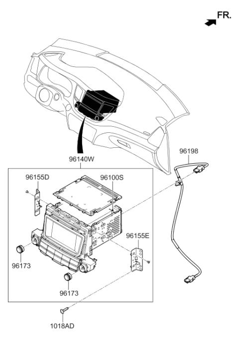2016 Hyundai Tucson Set Mounting Bracket Left Hand Diagram for 96175-D3000