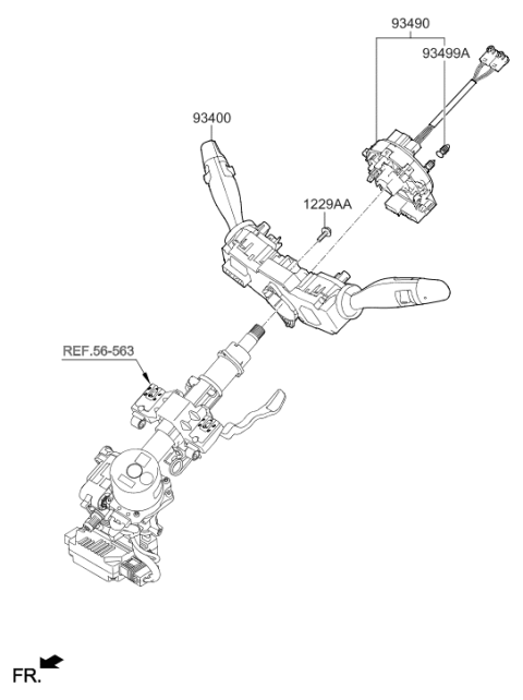 2022 Hyundai Ioniq Air Bag Clock Spring Contact Diagram for 93490-G2220
