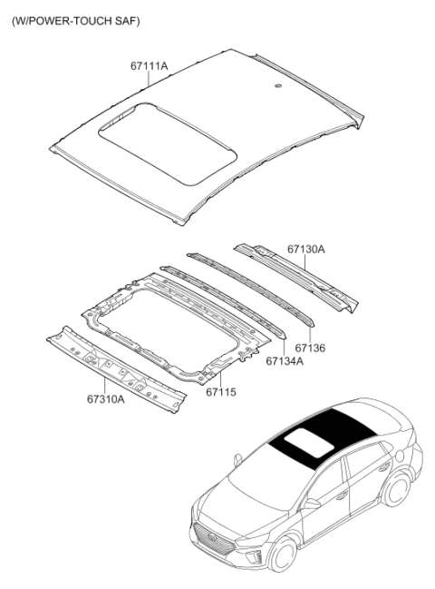 2022 Hyundai Ioniq Roof Panel Diagram 2