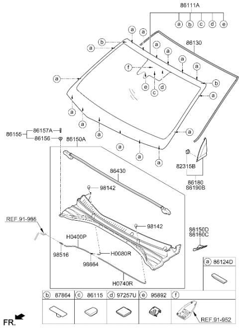 2020 Hyundai Ioniq Delta Garnish Assembly Left Hand Diagram for 86180-G2100