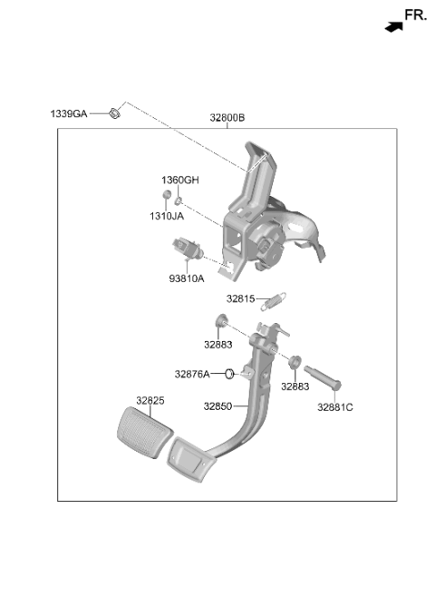 2022 Hyundai Ioniq Brake Pedal Assembly Diagram for 32800-G2200