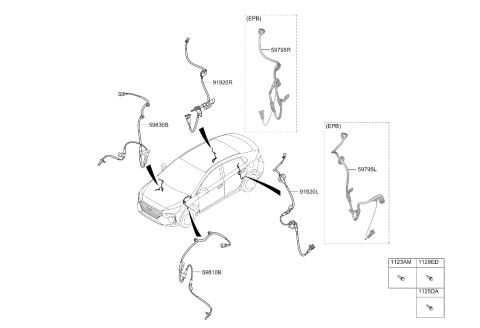 2021 Hyundai Ioniq Sensor Assembly-Front ABS Right Hand Diagram for 59830-G2000