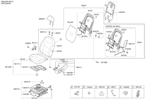 2022 Hyundai Ioniq Front Seat Diagram 4