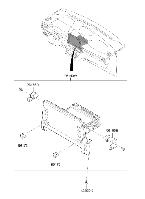 2020 Hyundai Ioniq Volume Knob Diagram for 96173-G2710-MGS