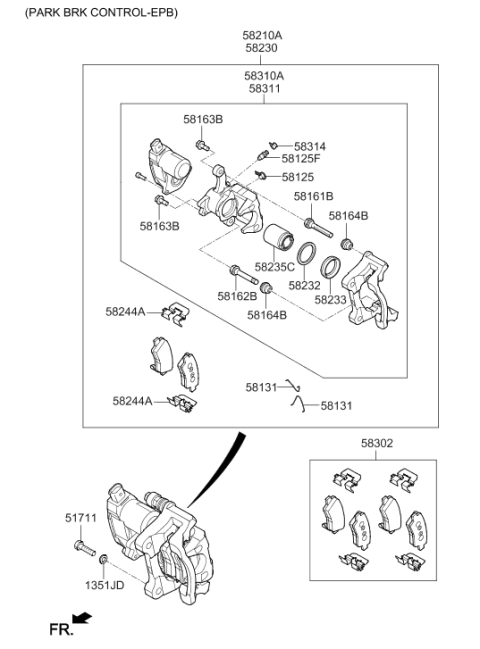 2021 Hyundai Ioniq Hybrid Rear Wheel Brake Diagram 2