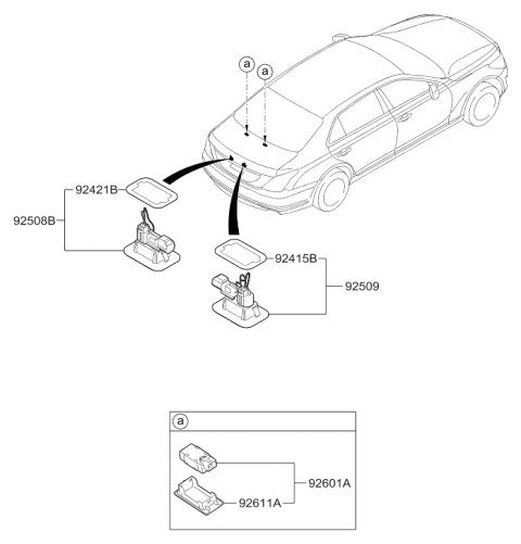 2017 Hyundai Genesis G90 Lamp Assembly-Luggage & Glove Diagram for 92601-B1000
