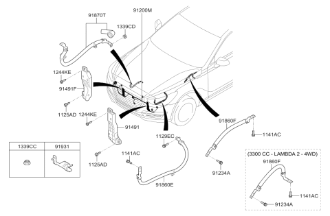2019 Hyundai Genesis G90 Wiring Mounting Bracket Diagram for 91931-D2190
