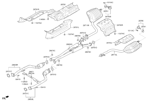 2017 Hyundai Genesis G90 Muffler & Exhaust Pipe Diagram 2