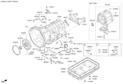 2019 Hyundai Genesis G90 Insulator-Transmission Diagram for 21832-D2350