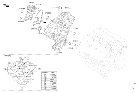 2017 Hyundai Genesis G90 Belt Cover & Oil Pan Diagram 2
